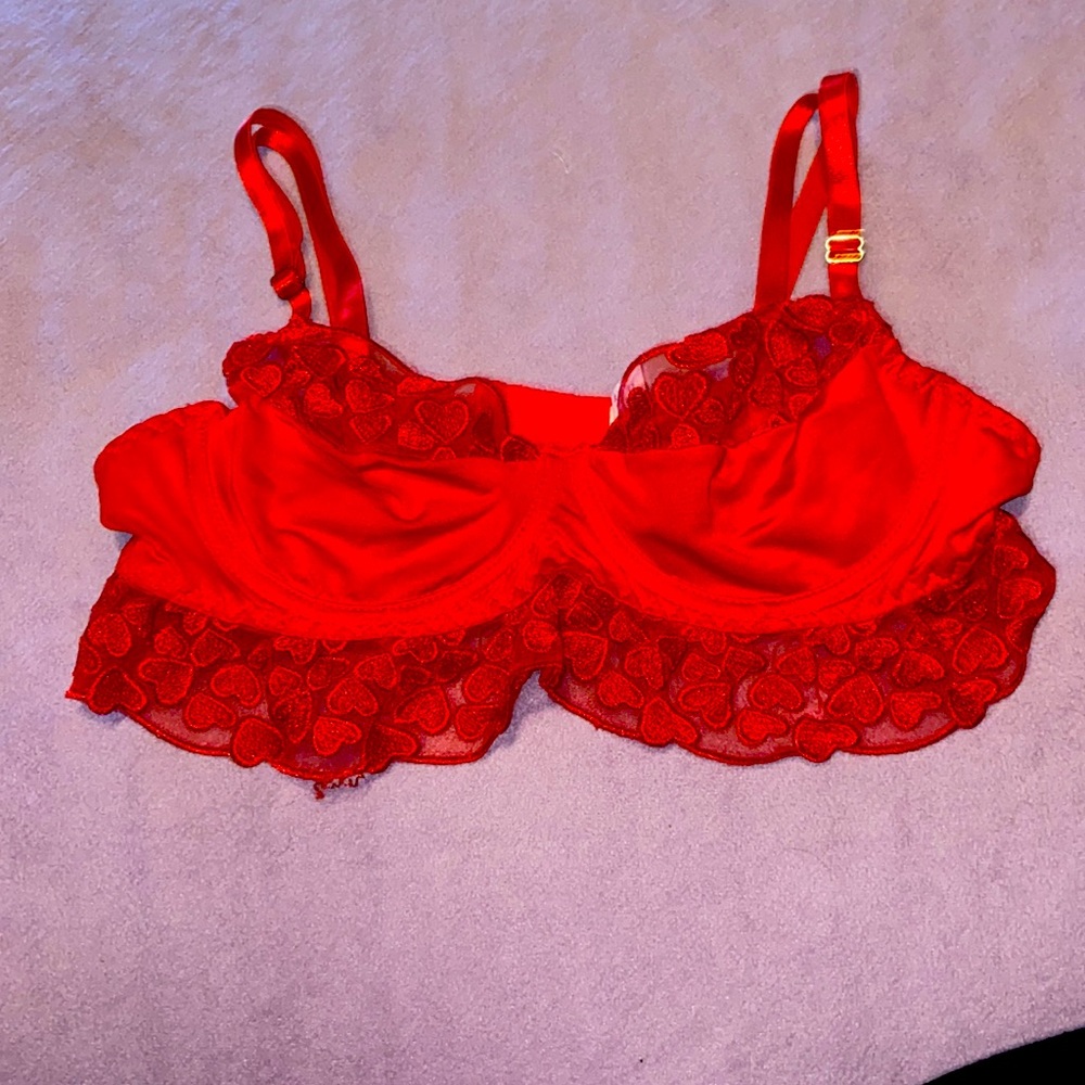 SHEIN Valentines Day Bra With Heart laced trim